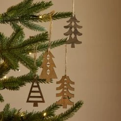 Discount 🧨 Dunelm Pack of 4 Wooden Lazer Cut Decor 🔔