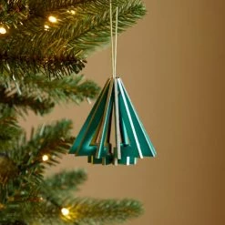 Brand new 🔔 Dunelm Wooden Geometric Teal Tree Decoration ⭐