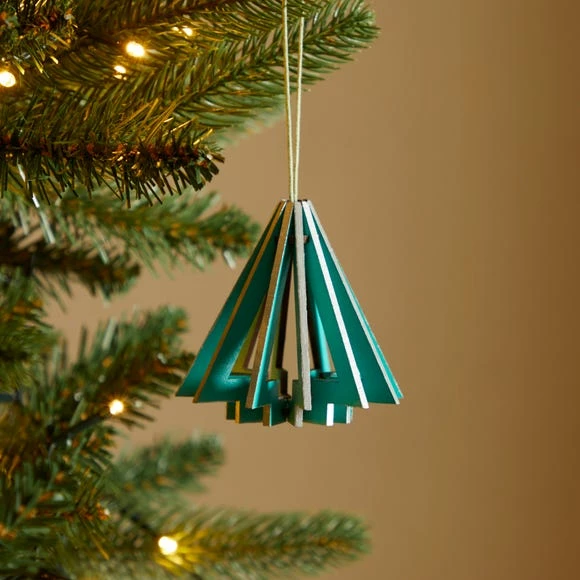 Brand new π Dunelm Wooden Geometric Teal Tree Decoration β