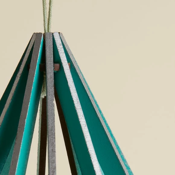 Brand new π Dunelm Wooden Geometric Teal Tree Decoration β - Image 2