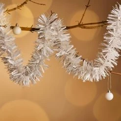 Outlet 🥰 Dunelm 2m Tinsel White 🤩