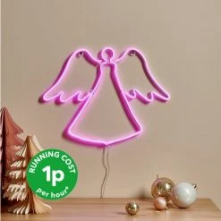 Promo 🧨 Dunelm Neon Effect Angel 30cm 🌟