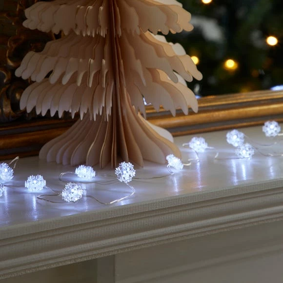 Promo π₯° Dunelm 20 LED White Mini Snowflake String Lights π