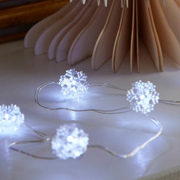 Promo π₯° Dunelm 20 LED White Mini Snowflake String Lights π - Image 2
