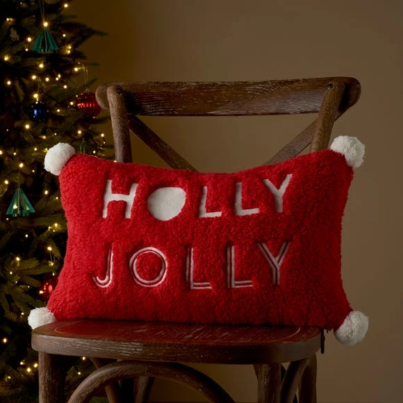 Flash Sale π Dunelm Holly Jolly Sherpa Cushion π