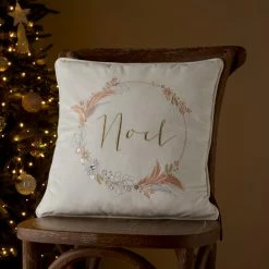 Best deal 🔥 Dunelm Noel Embroidered Velour Cushion 😉