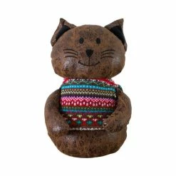 Discount ❤️ Cat Knitted Jumper Brown Doorstop 🥰