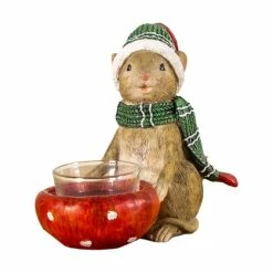Promo ✔️ Festive Mouse with Wooly Scarf Tealight Holder ✔️
