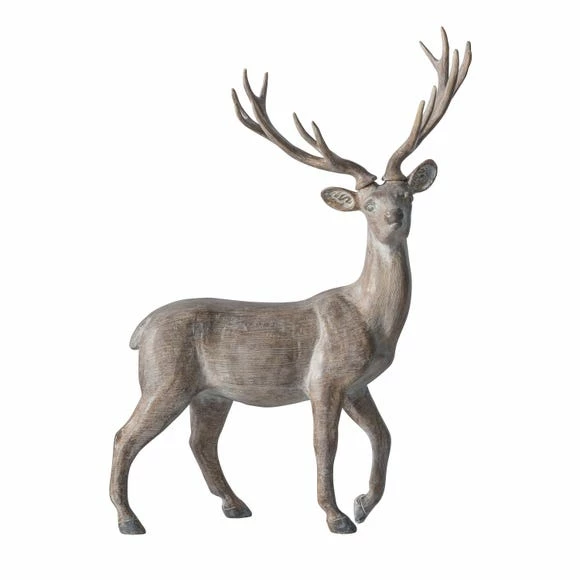 Best Sale ๐ Wintery Grey Wash Standing Stag Ornament โค๏ธ
