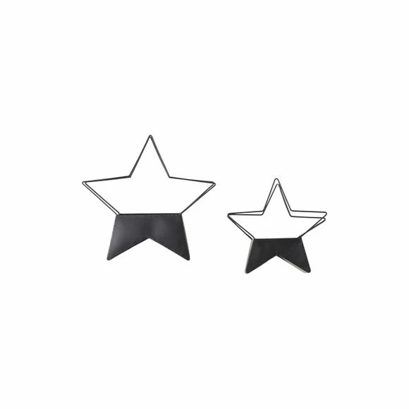 Promo ๐ Set of 2 Black Metal Star Wall Planters ๐