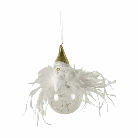 Buy π― Feathered Collar Santa Claus Encapulated LED Bauble π - Image 2