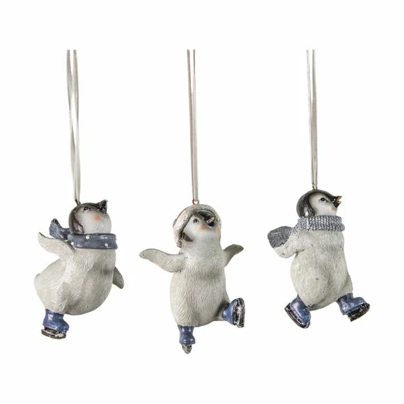 Coupon π₯° Set of 3 Jolly Ice Skating Penguin Decorations π - Image 2