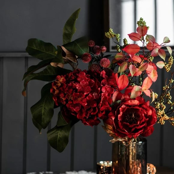 Budget π Festive Ruby Red Faux Hydrangea β¨ - Image 2