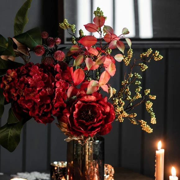 Cheap π Pack of 3 Festive Red Faux Peony with Gold Stem π₯° - Image 2