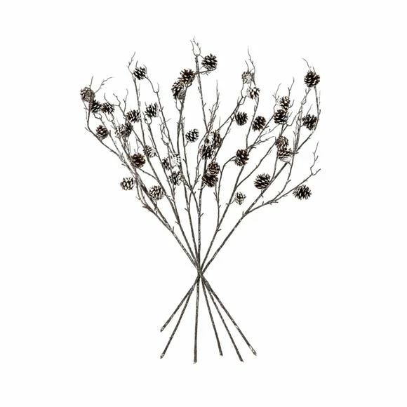 New π Pack of 6 Frosted Rustic Pine Stem π§¨