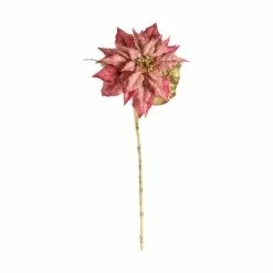 Best deal 🎁 Pack of 3 Festive Blush Faux Poinsettia with Gold Stem 🤩