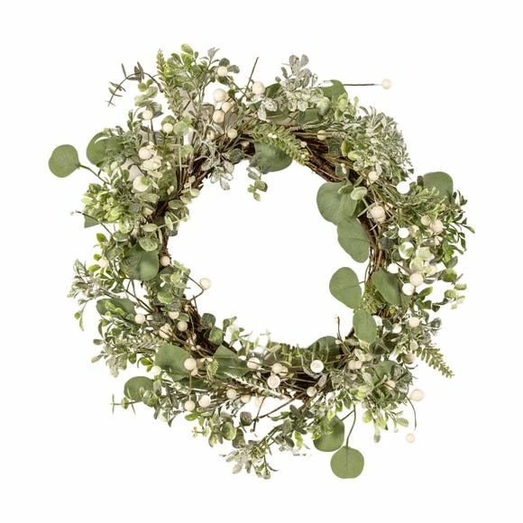 Budget π Mixed Leaves and White Berries Wreath π€©