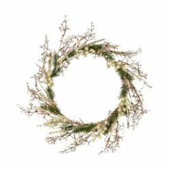 Deals 💯 Frosted Berries Wreath with Paper Bark 🎉